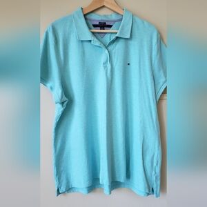 Tommy Hilfiger turquoise polo shirt in XXL